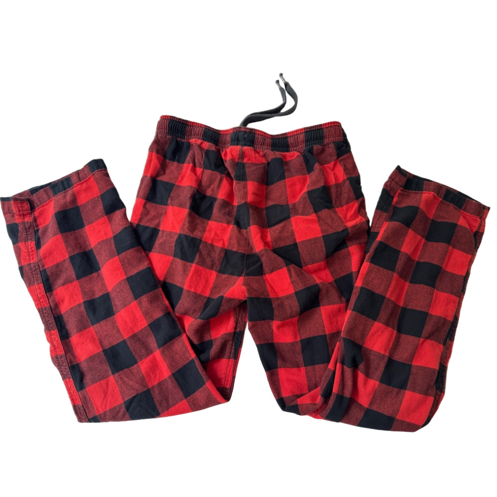 American Eagle Red Black Buffalo Plaid Pajama Pants Men XS Cozy Loungewear - Picture 4 of 10